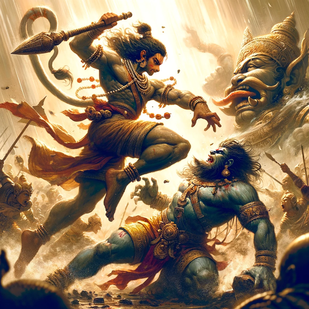 Hanuman Kills Akampana